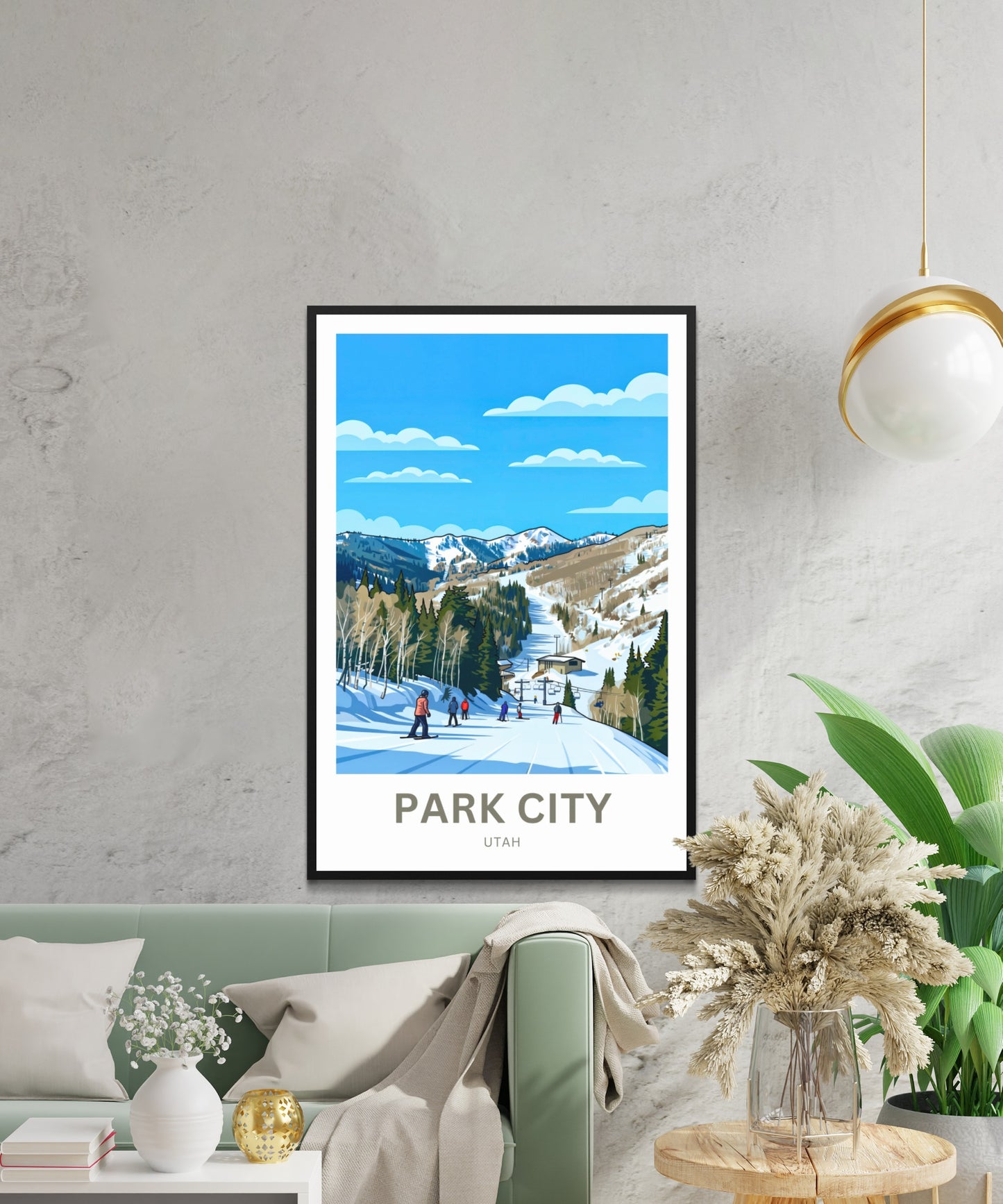 Park City Travel Poster - Fun Skiing