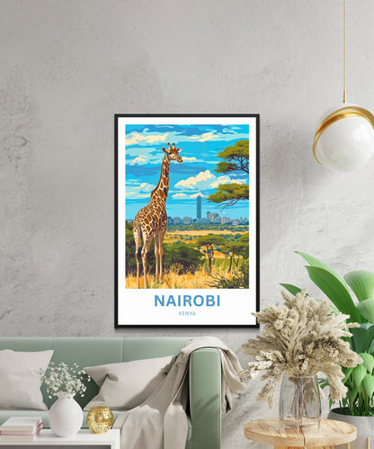 Nairobi Travel Poster - Where Wildlife Meets the Skyline