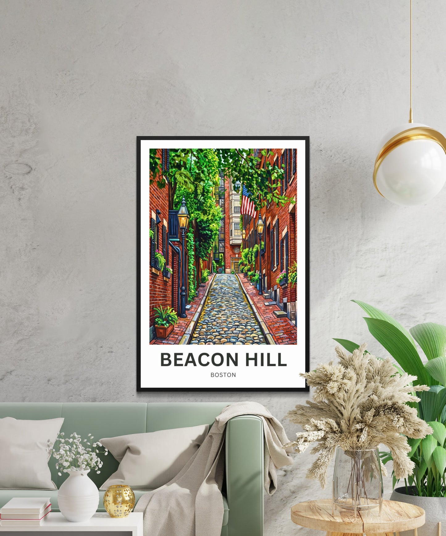 Beacon Hill Travel Poster -  Boston