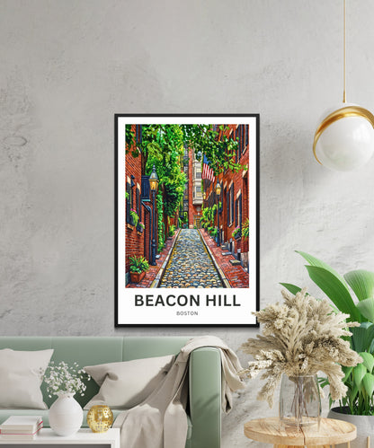 Beacon Hill Travel Poster -  Boston