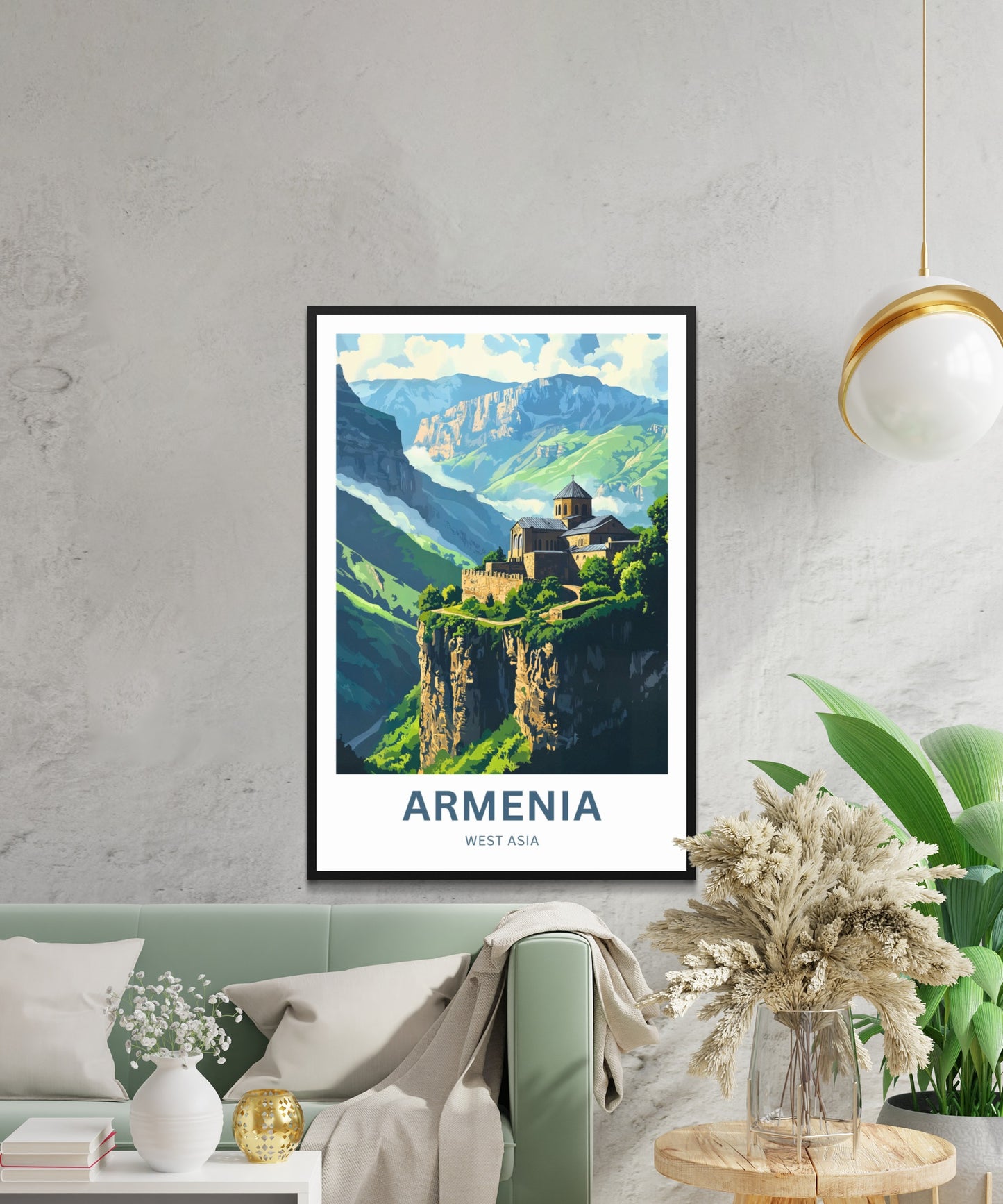Armenia Travel Poster - Land of Mountains & Monasteries