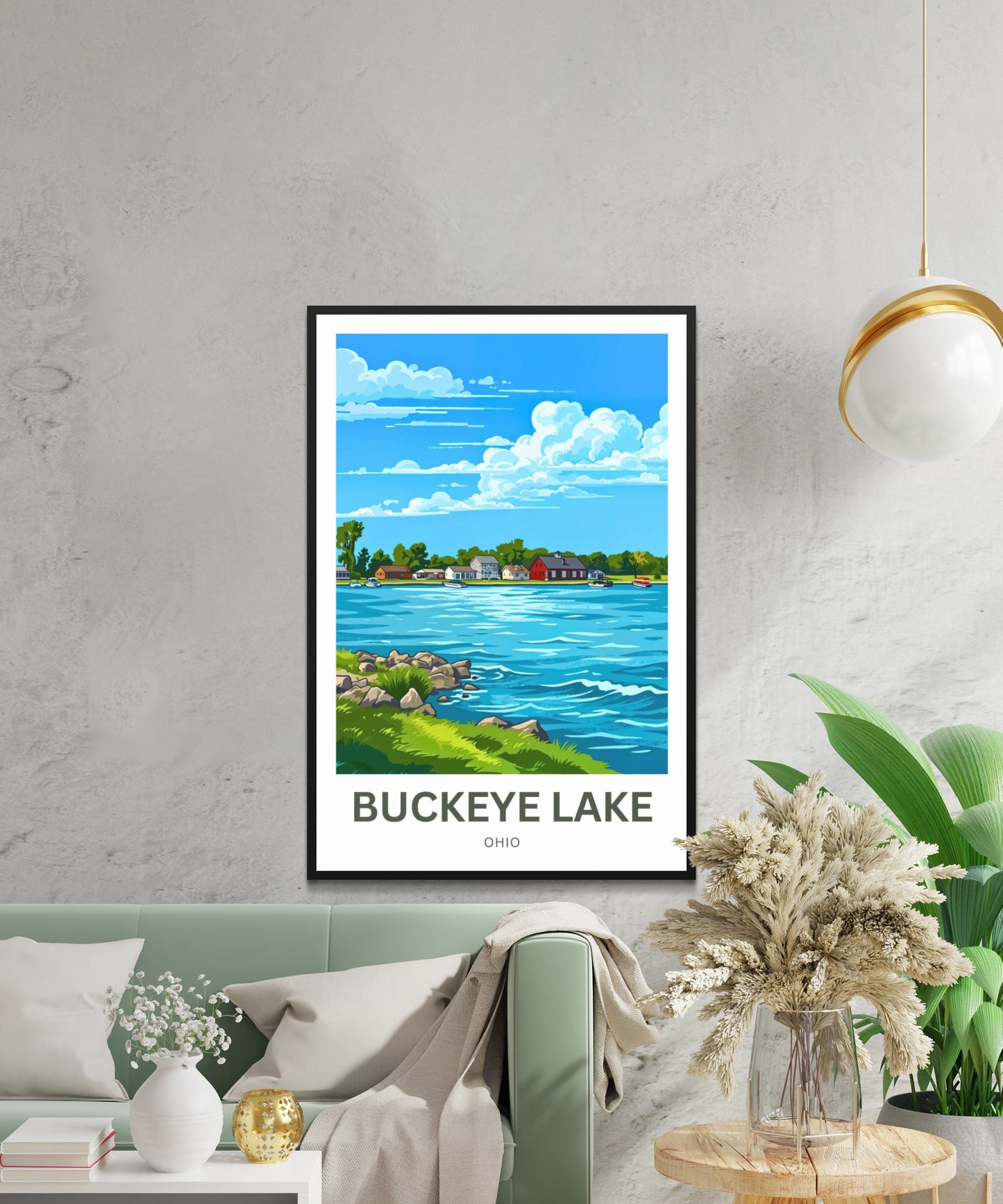 Buckeye Lake Travel Poster -  Lakefront Tranquility