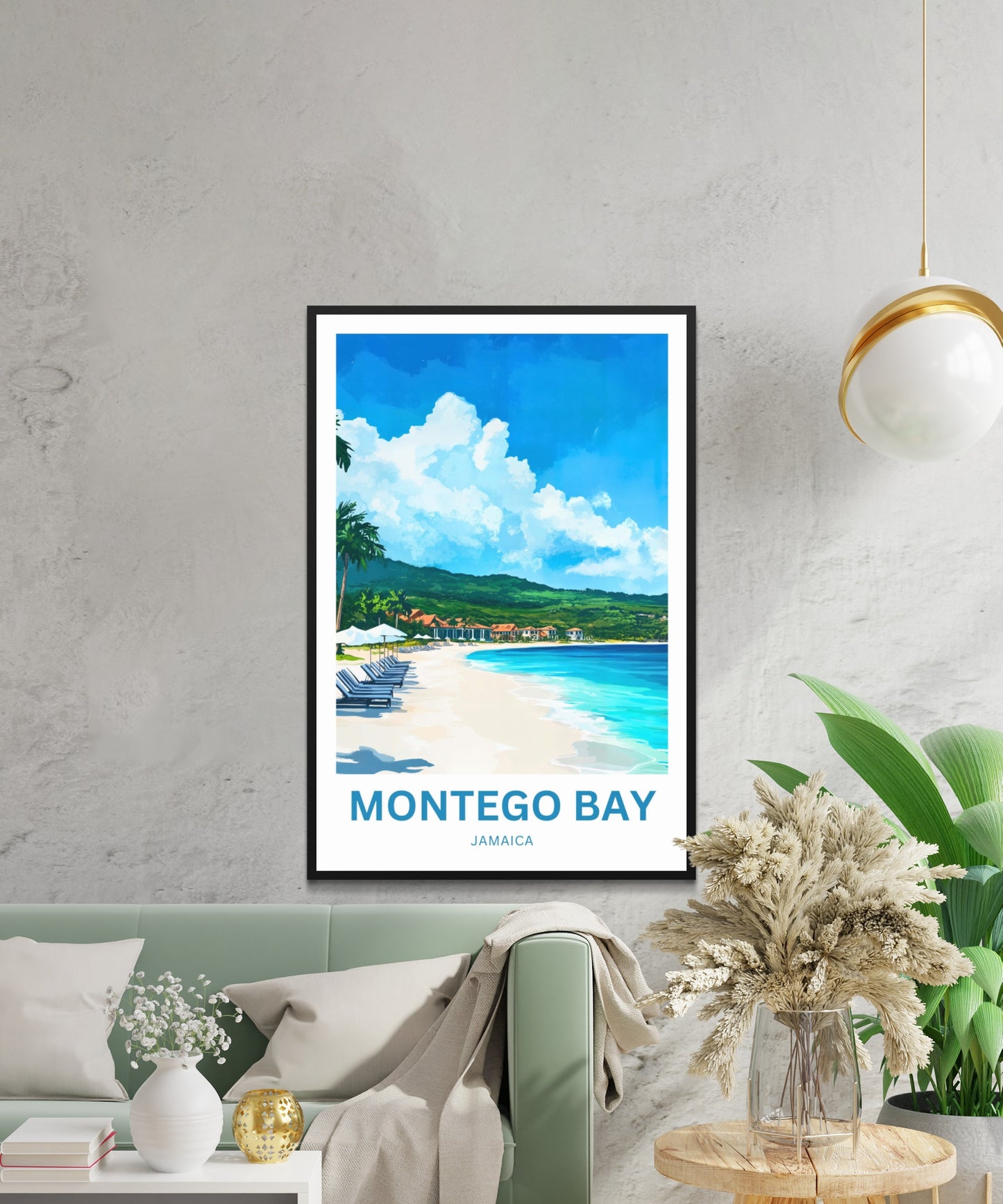 Montego Bay Travel Poster - Serene Vacation Beach of Jamaica
