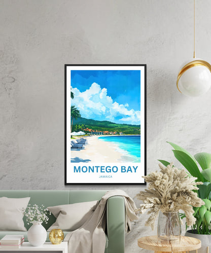 Montego Bay Travel Poster - Serene Vacation Beach of Jamaica