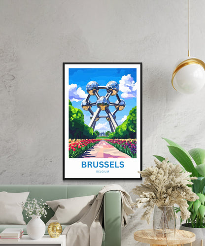Brussels Travel Poster- Belgium Tourist Spot