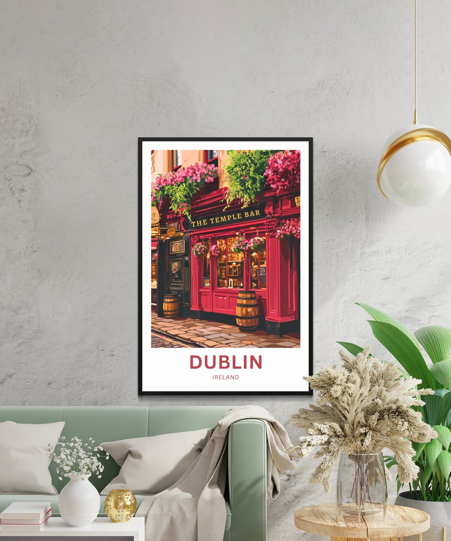 Dublin Travel Poster- Irish Spirit Lives Here