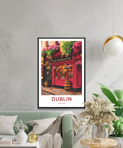 Dublin Travel Poster- Irish Spirit Lives Here