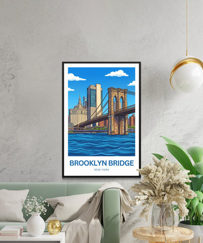 Brooklyn Bridge Travel Poster -  Historic Bridge