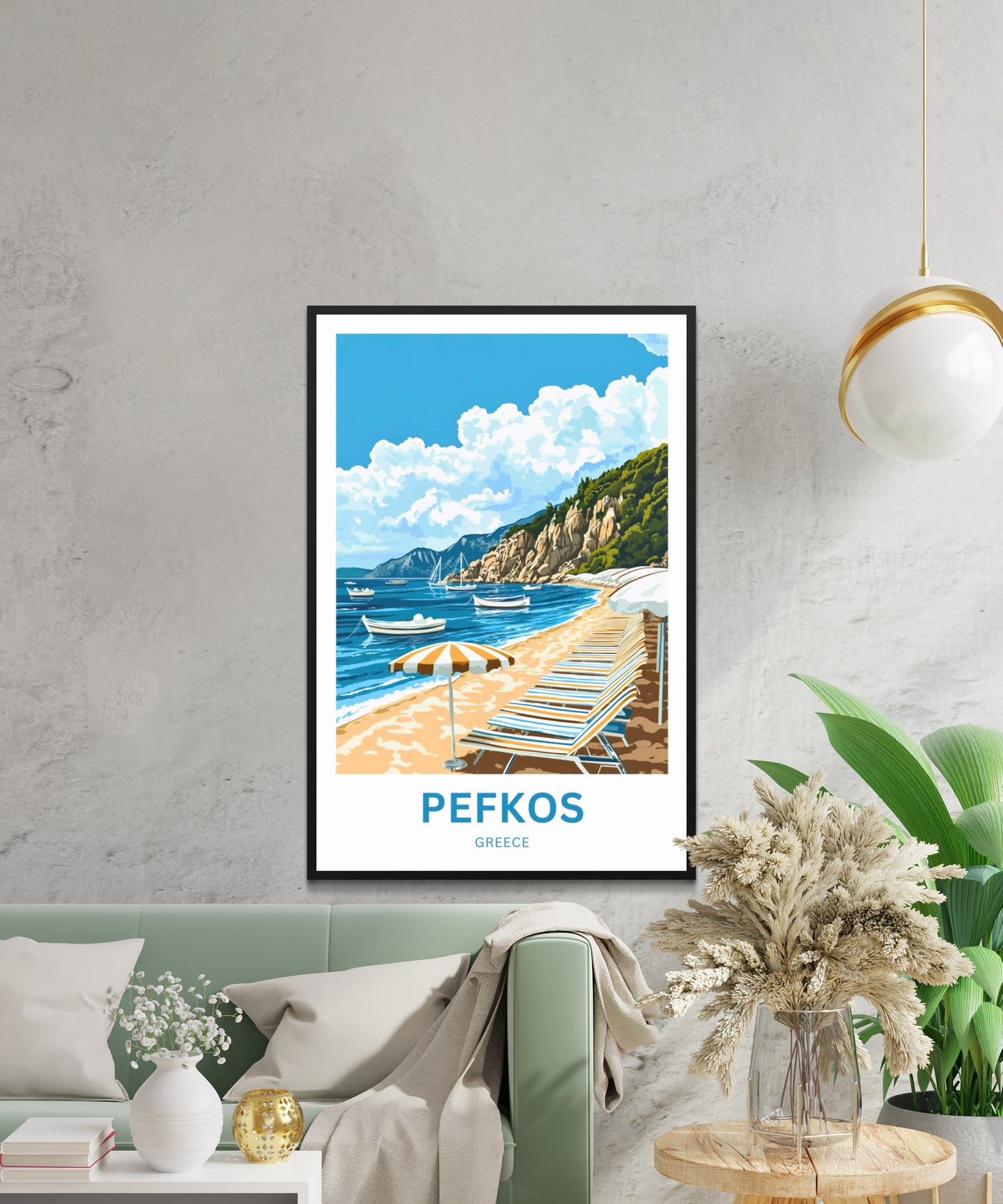 Pefkos Travel Poster - Greece