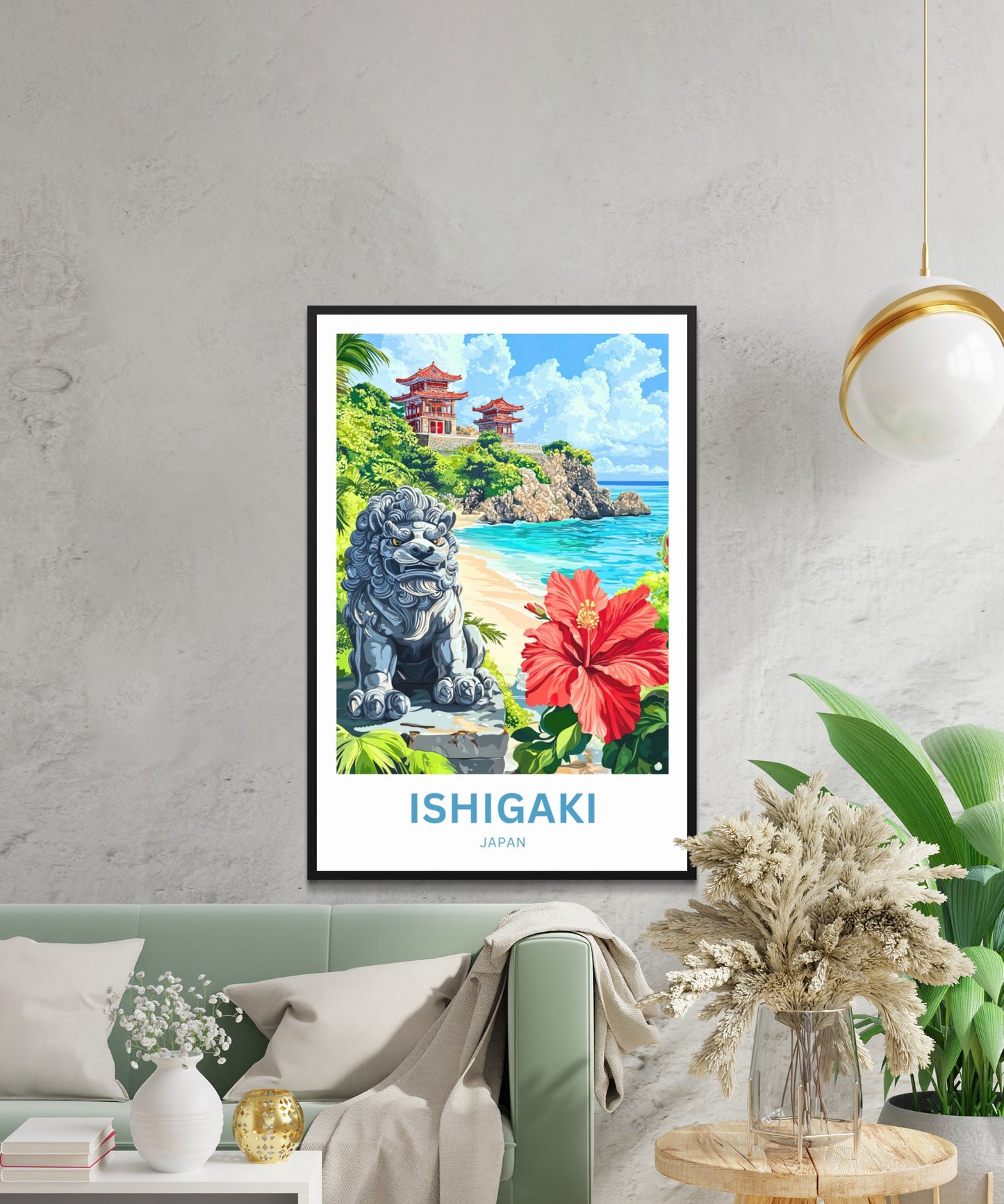 Ishigaki Travel Poster - Shisa Island Guardians