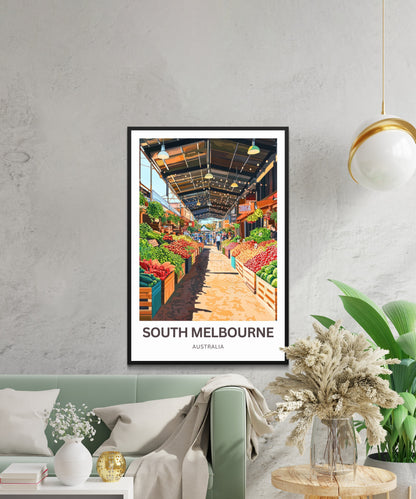 South Melbourne Travel Poster  - City Vibes, Local Market