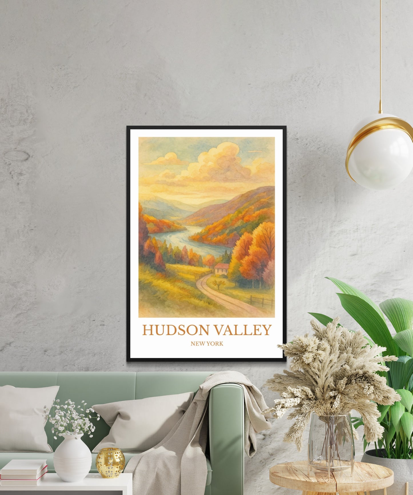 Hudson Valley, Watercolor design poster, New York Print, Hudson Valley Wall Art