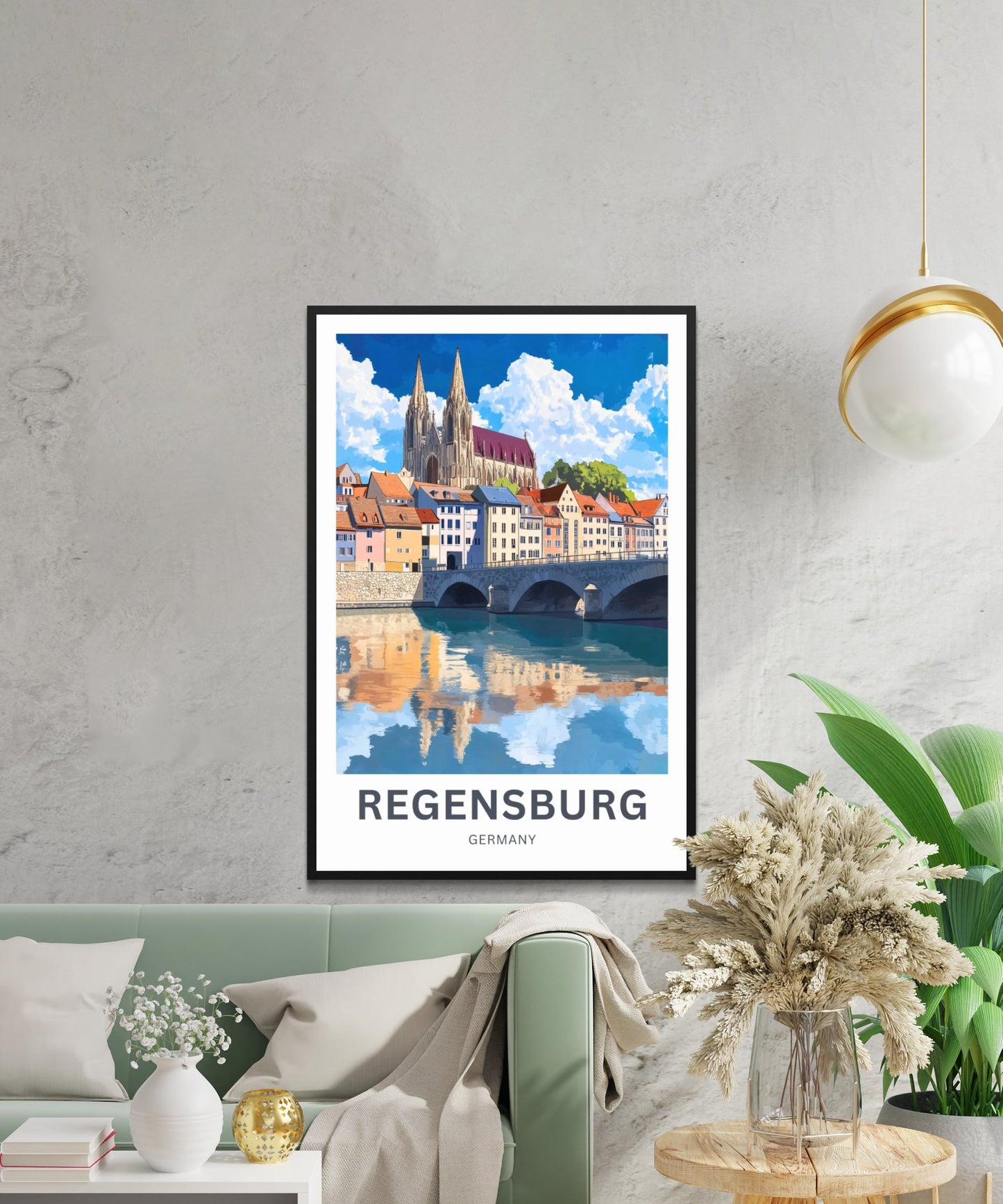 Regensburg Travel Poster -  A Medieval Masterpiece