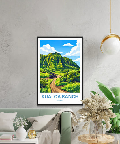 Kualoa Ranch  Travel Poster - Valleys of aloha