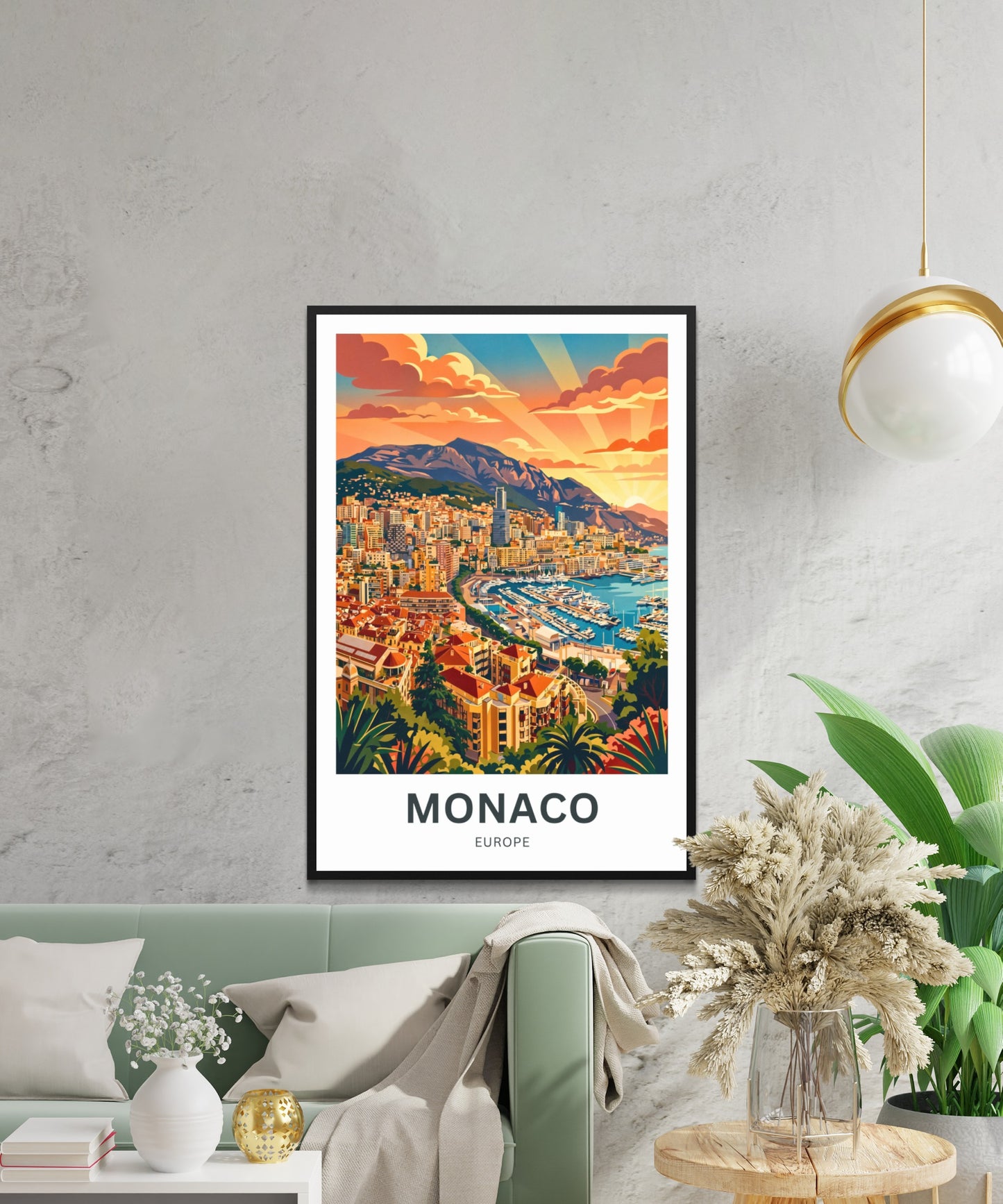 Monaco  Travel Poster - Stunning Sunset
