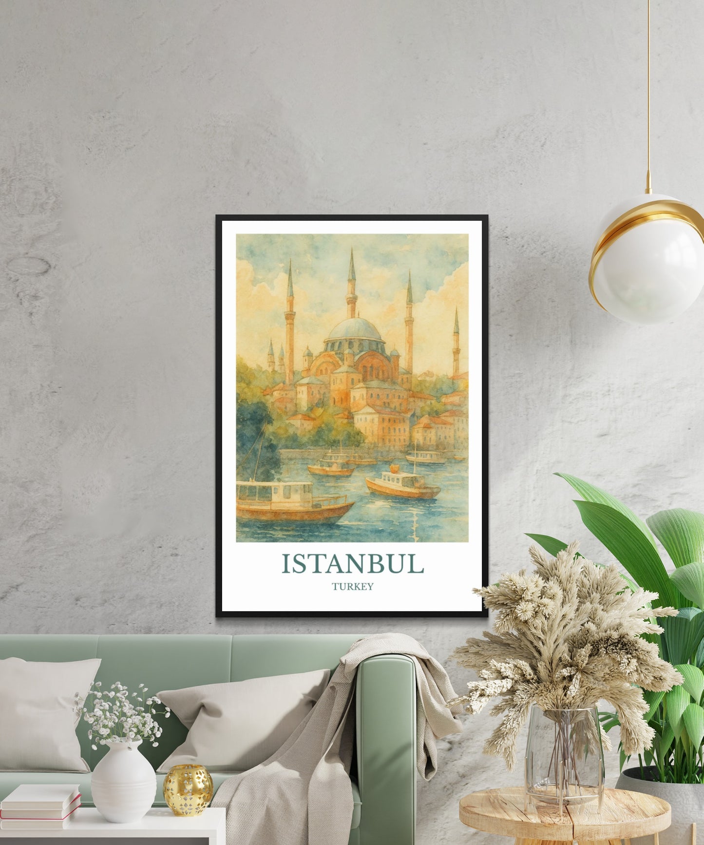 Istanbul, Watercolor design poster, Turkey Print, Istanbul Wall Art