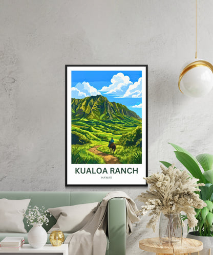 Kualoa Ranch  Travel Poster - Windward paradise