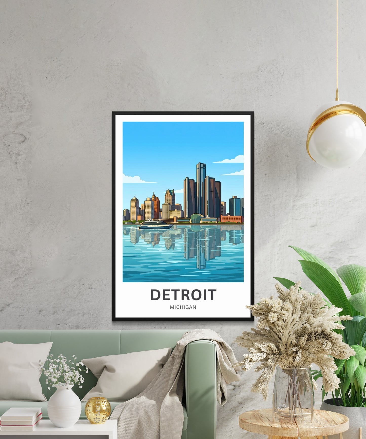 Detroit Travel Poster - Michigan