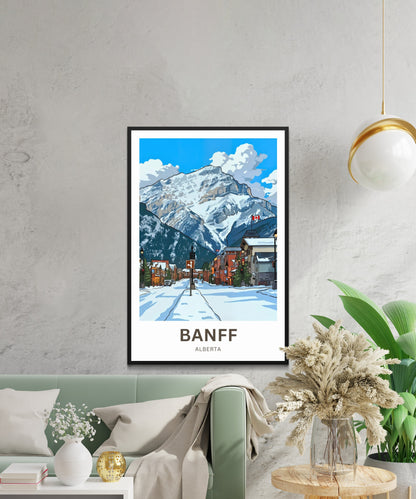 Banff Avenue Travel Poster- Winter