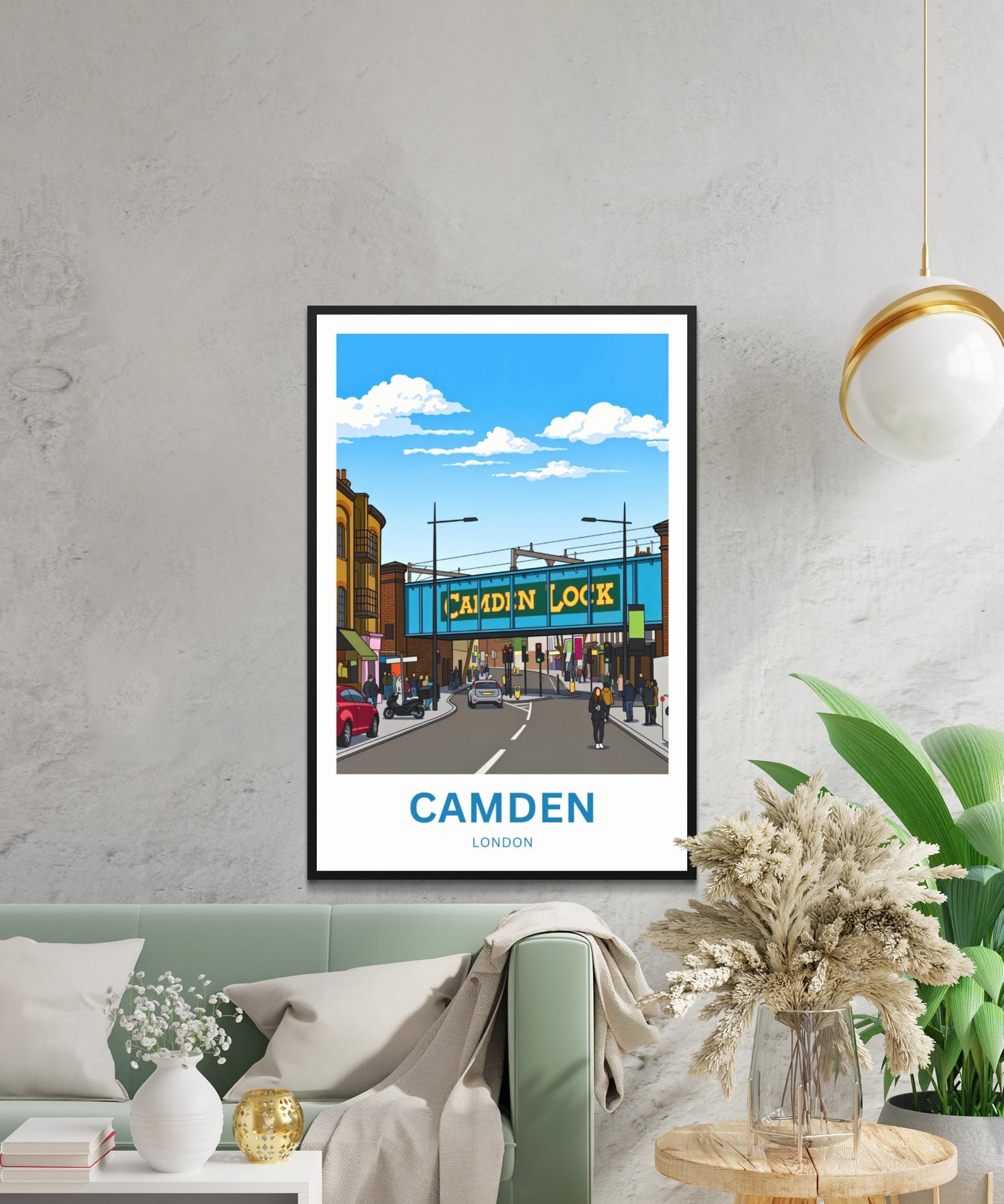 Camden Lock Travel Poster - Charming Street