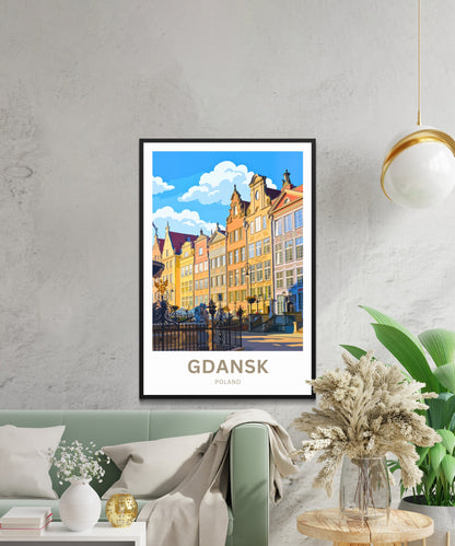 Gdańsk  Travel Poster - Mesmerizing Buildings Colors