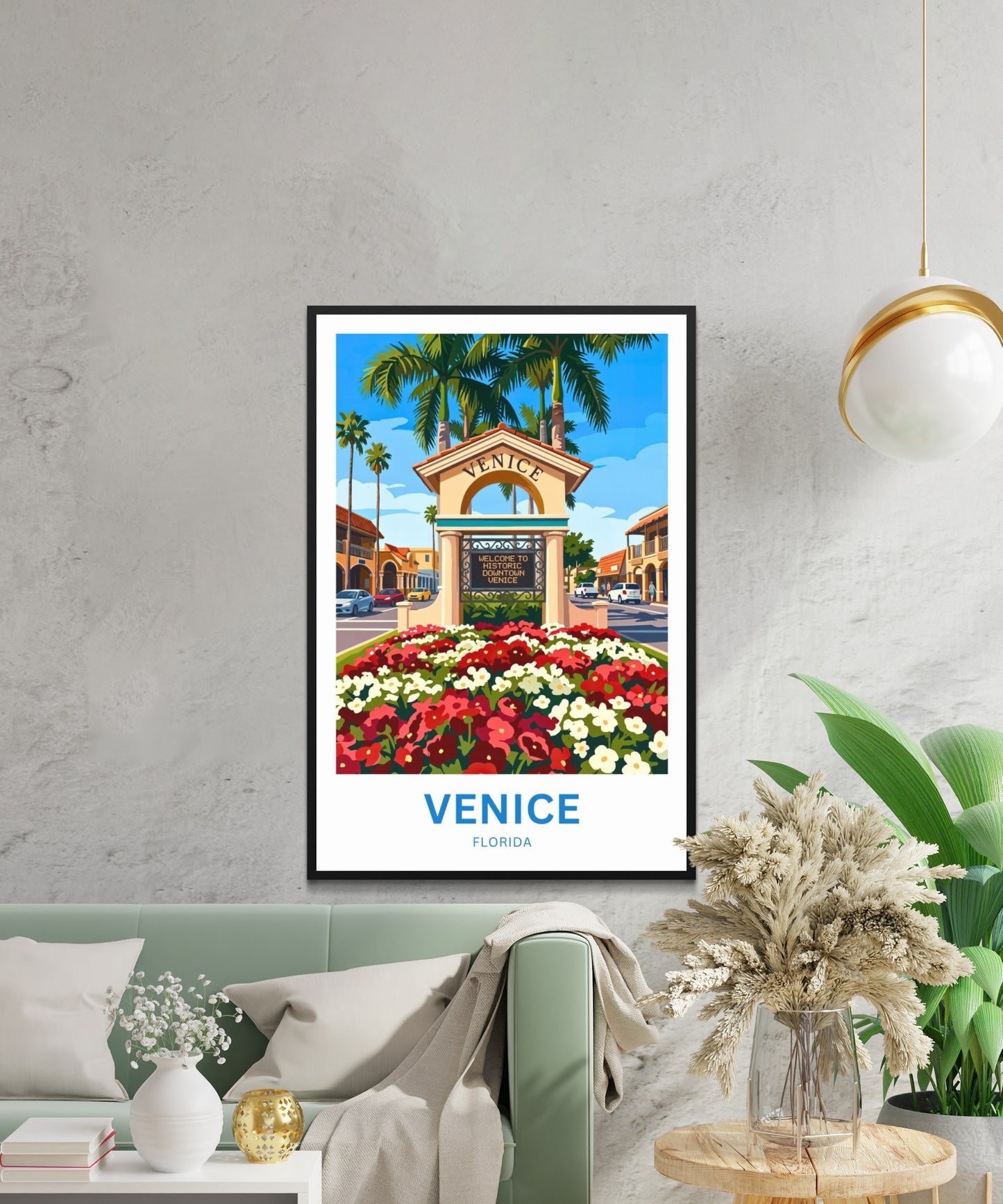 Venice, Florida Travel Poster - Street