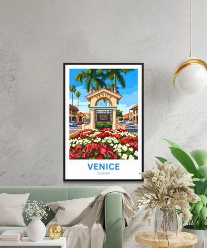 Venice, Florida Travel Poster - Street