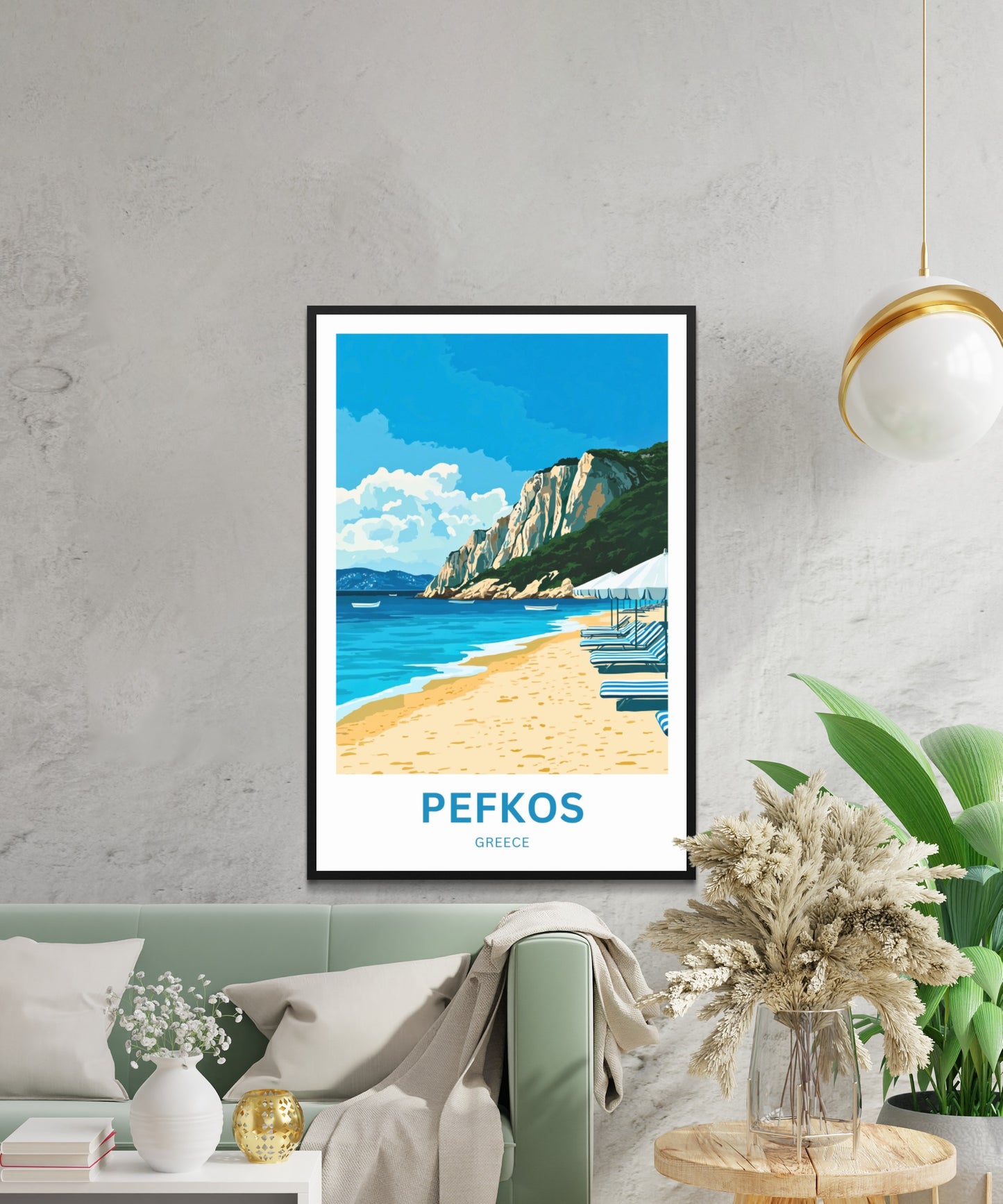 Pefkos Travel Poster - Captivating Summer Beach View