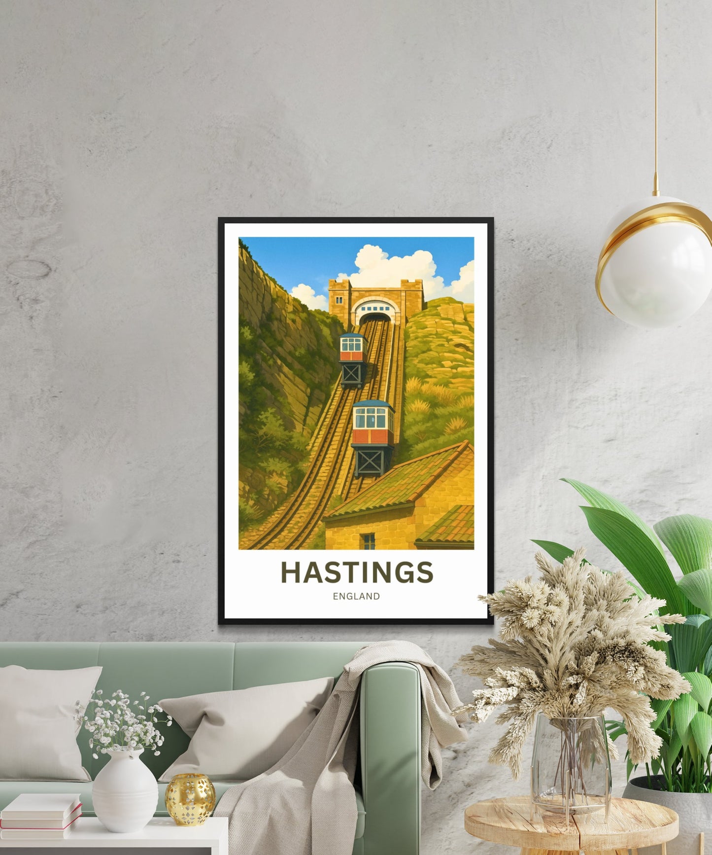 Hastings Travel Poster- Iconic Railway England