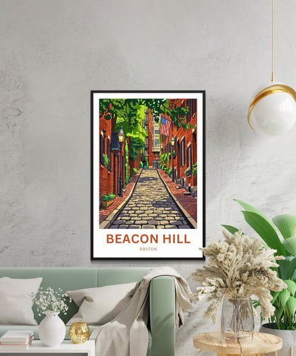 Beacon Hill Travel Poster -  Cobblestone Charm