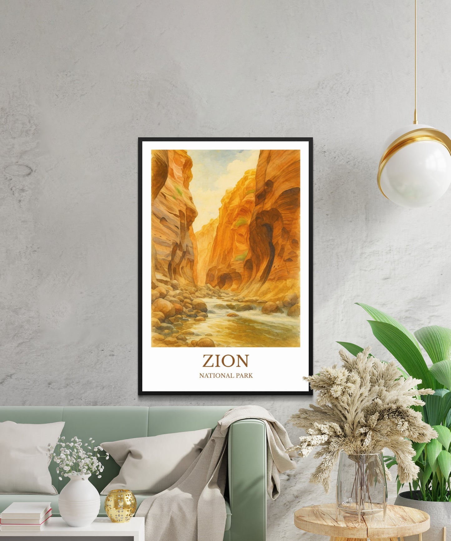 Zion, Watercolor design poster, National Park Print, Zion Wall Art