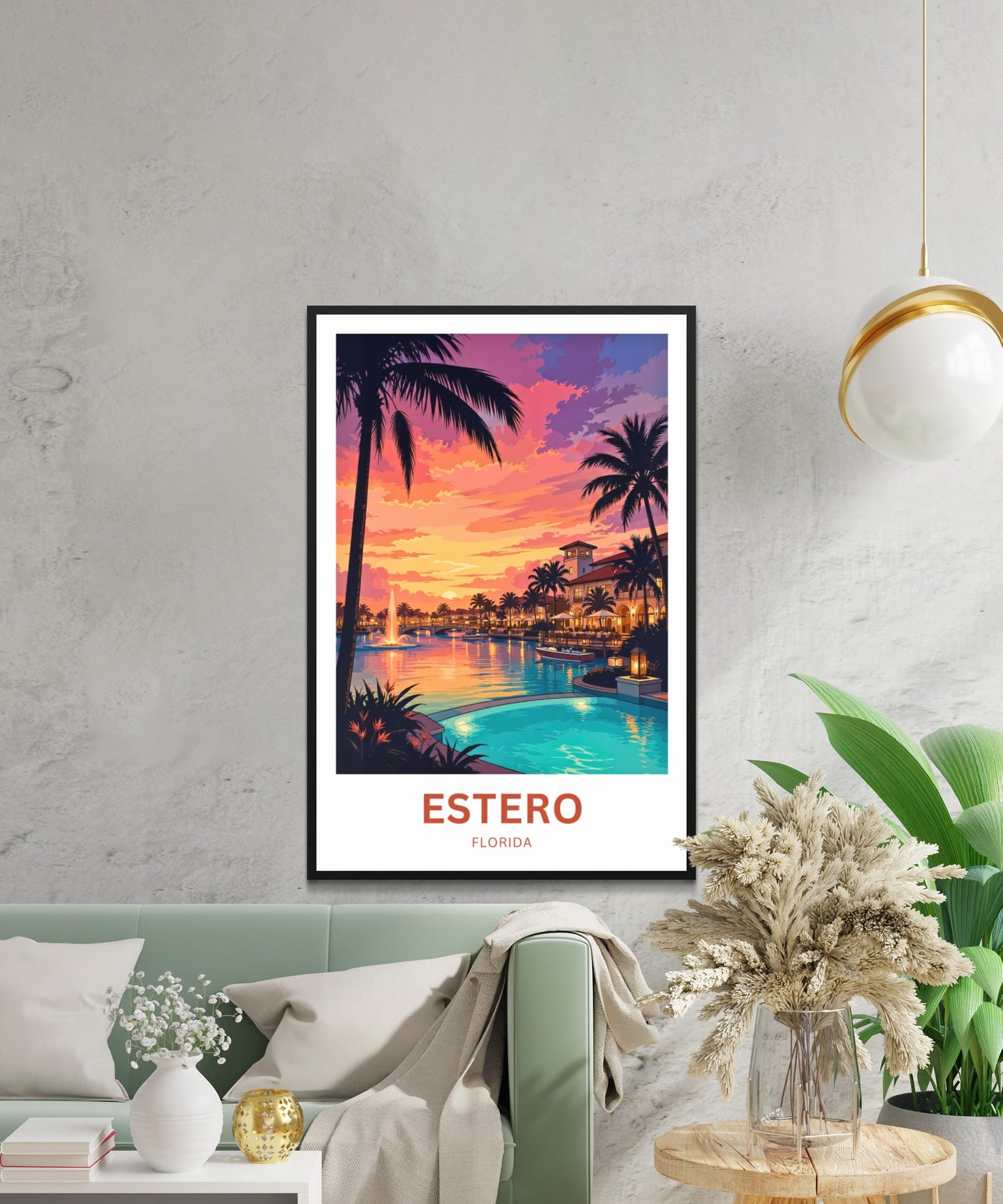 Estero Travel Poster - Sunset & Reflections