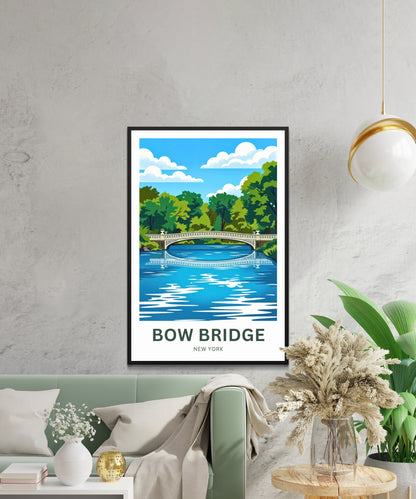 Bow Bridge Central Park Travel Poster