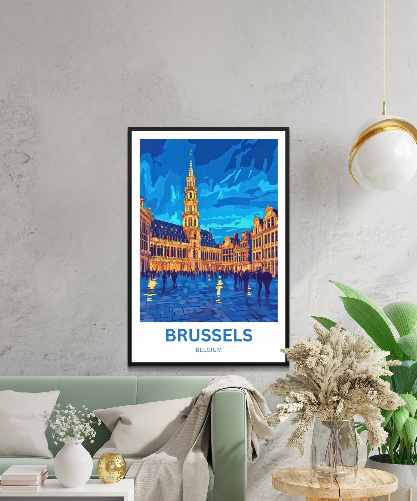 Brussels Travel Poster - Evening Lights of Belgium