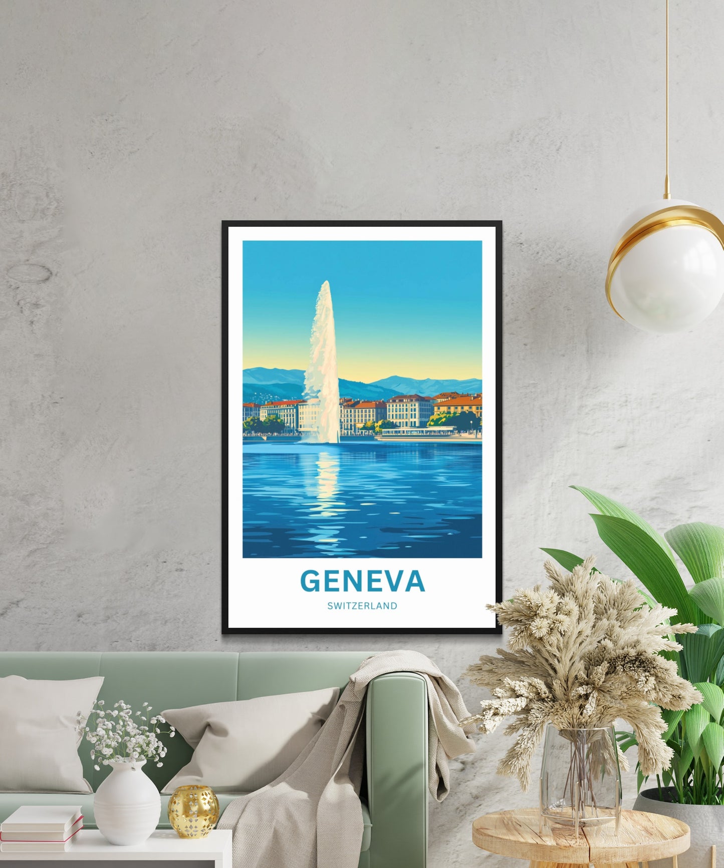 Geneva Travel Poster - A Splash of Swiss Grandeur