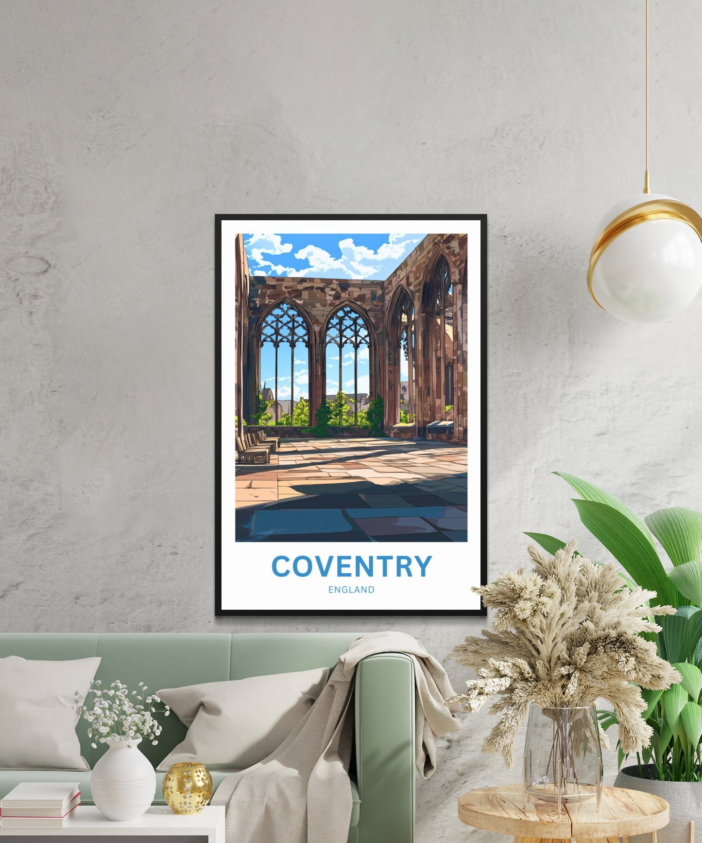 Coventry Travel Poster- Cathedral Inside View