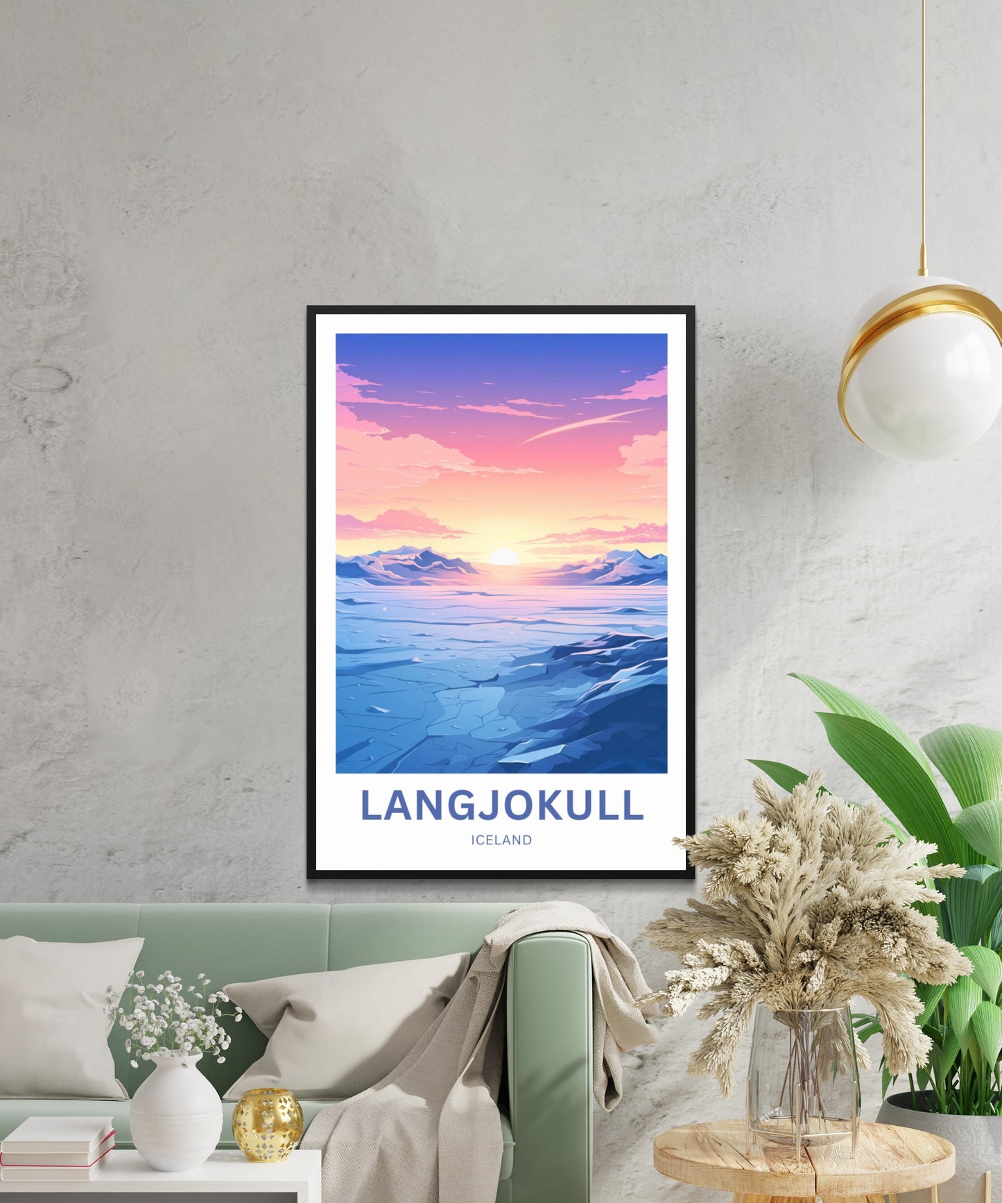 Langjökull Travel Poster - Frozen Majesty