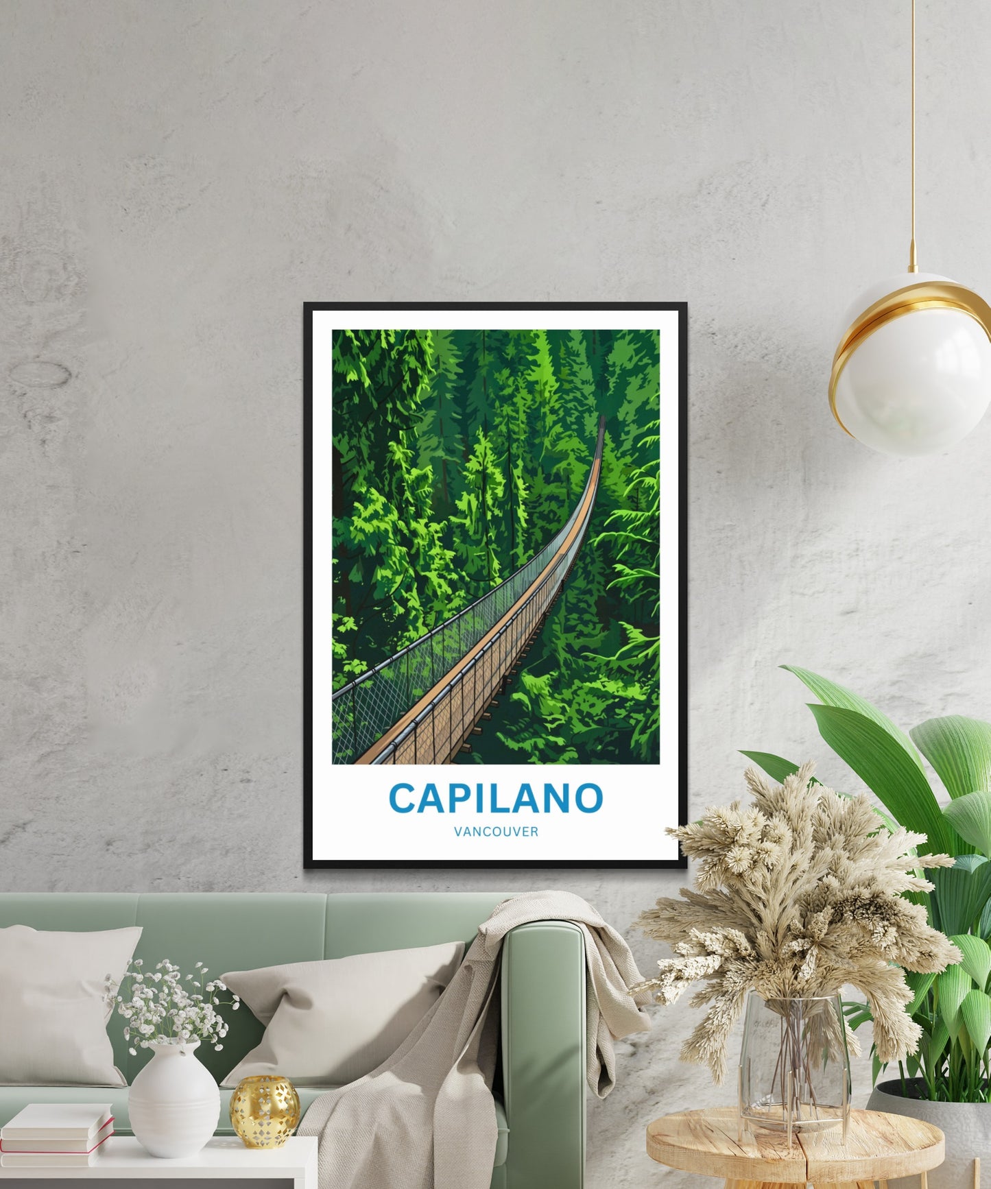 Capilano Suspension Bridge  Travel Poster - Forest crossing