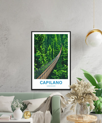 Capilano Suspension Bridge  Travel Poster - Forest crossing