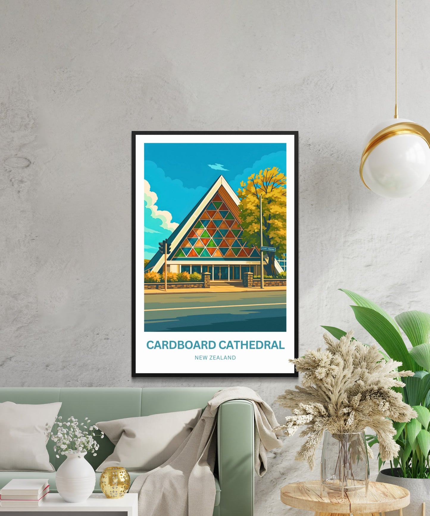 Cardboard Cathedral Travel Poster - Beautiful Iconic Christchurch