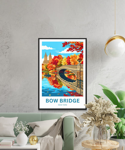 Bow Bridge  Travel Poster - Central Park Elegance