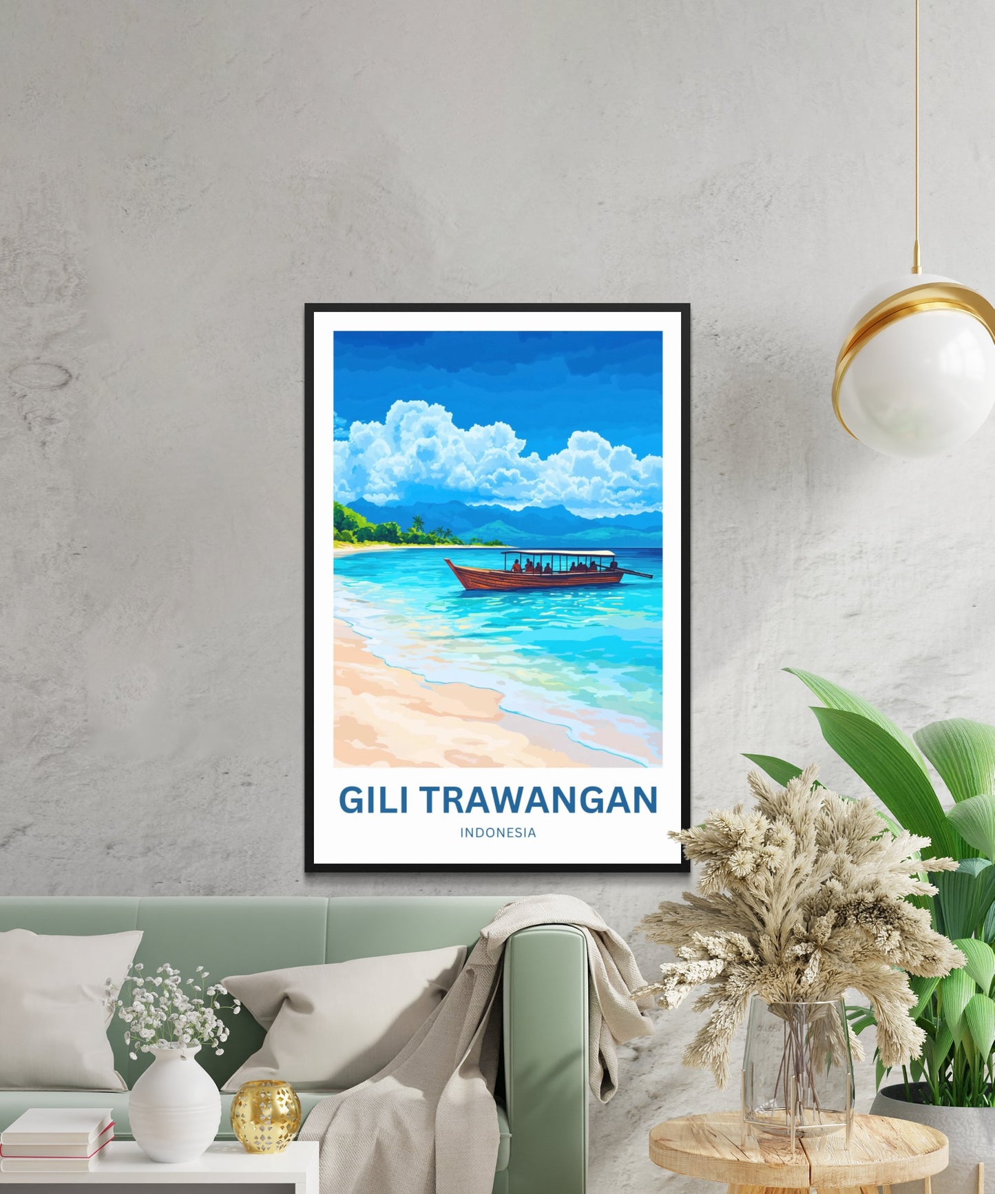 Gili Trawangan Travel Poster- Travel through Indonesia Beach