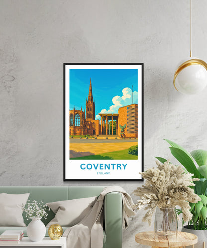Coventry Travel Poster- Captivating England's Cathedral Ruins