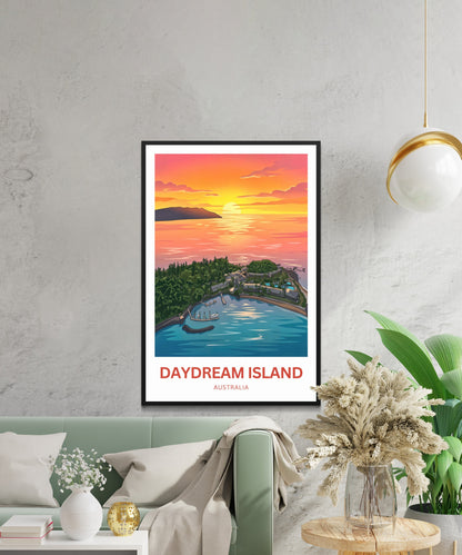 Daydream Island Travel Poster - Sunset