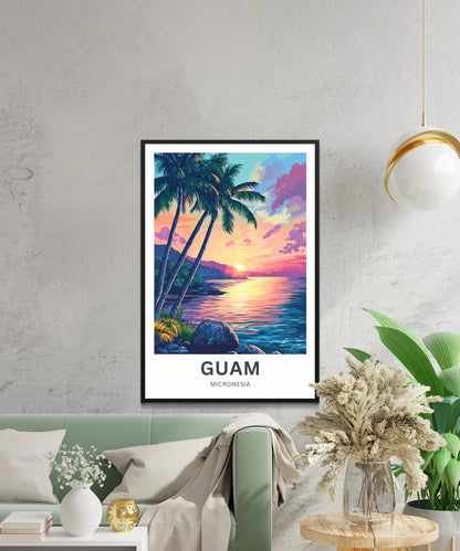 Guam Travel Poster - Mesmerizing Paradise Sunset, US Island Territory