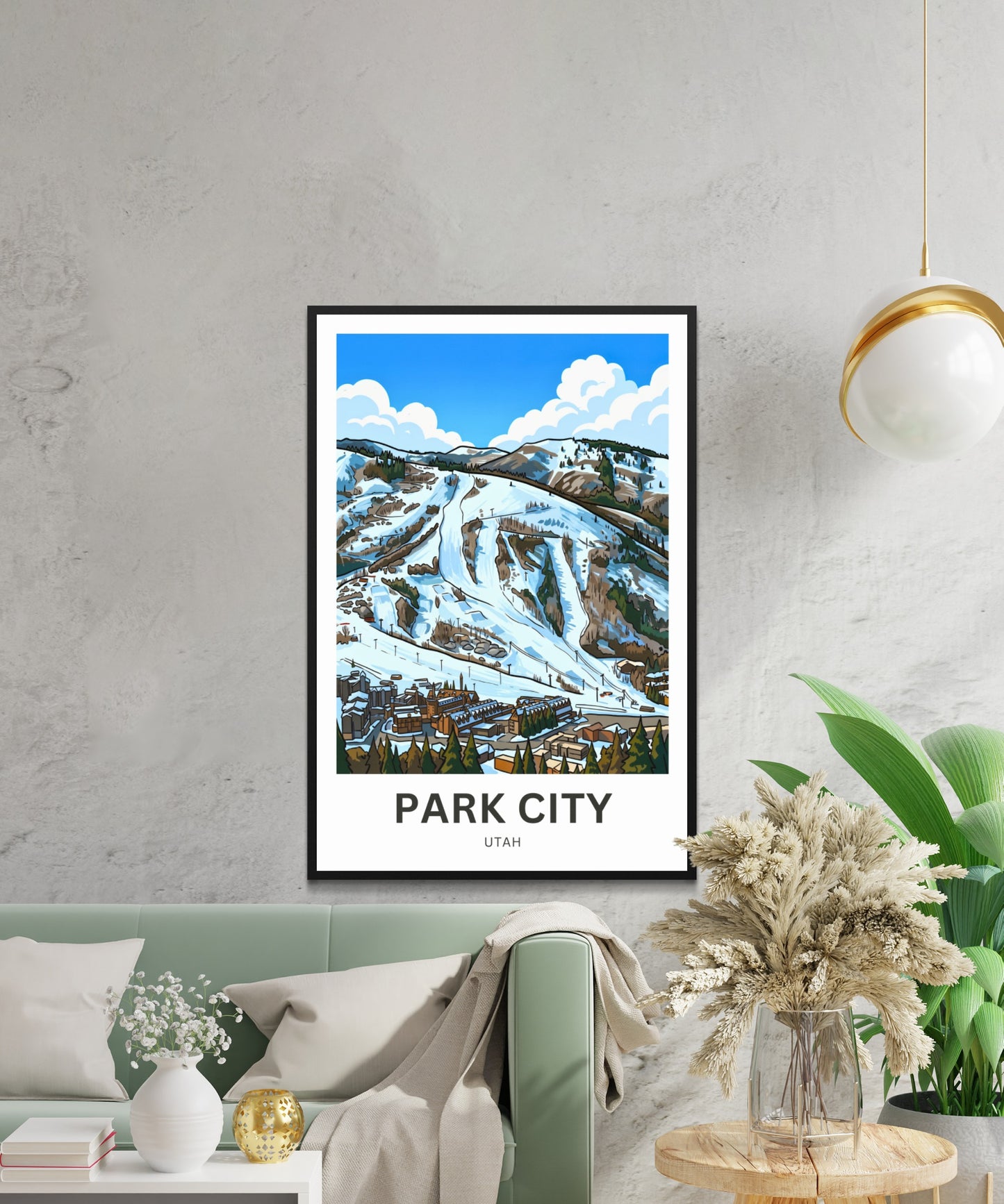 Park City Travel Poster- Snowy Peaks