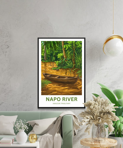 Napo River Travel Poster - Amazon Rainforest and Waters