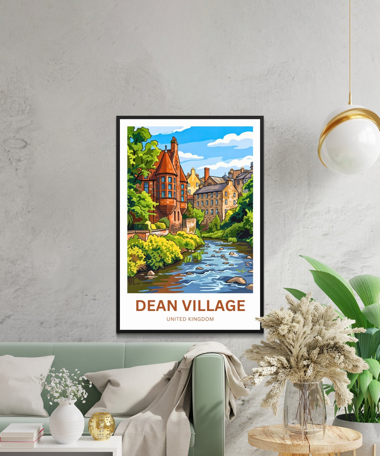 Dean Village Travel Poster