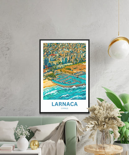 Larnaca Travel Poster - Cyprus Bay