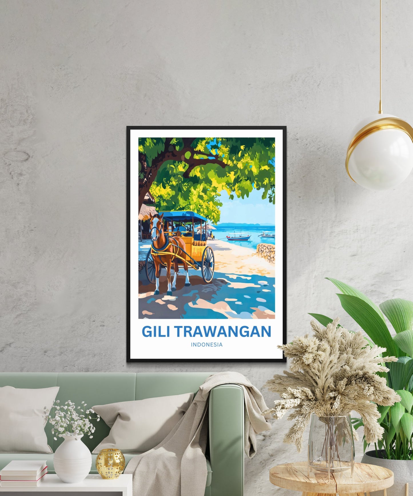 Gili Trawangan Travel Poster- Horse Carriage Transportation
